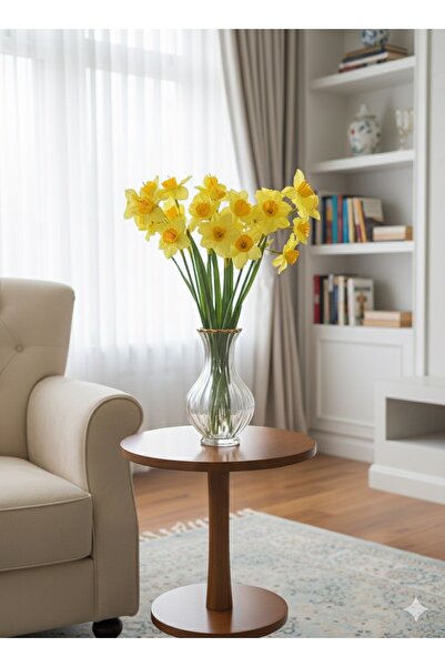 YASİMA YAPAY NERGİS 3 KAFALI SARI RENK 12 ÇİÇEKLİ 50 CM BOYUNDA EV DEKOR SÜS ...