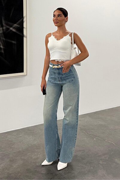 Madmext Açık Mavi Ön Cepli Kadın Jean Pantolon Mg2500