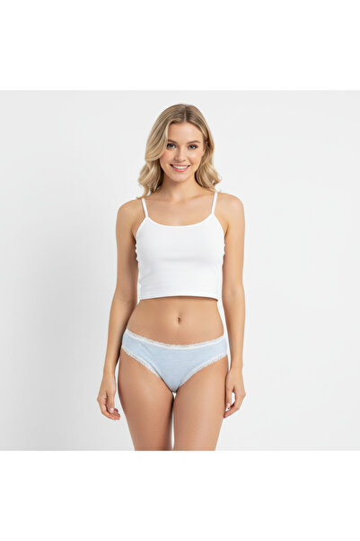 BONBON Women's Cotton Ornamental Lace Slip Panties Bb2095