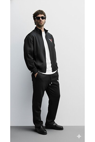 ByFourMan Costum de scuba unisex cu imprimeu taur, cu fermoar, cu guler în pi...