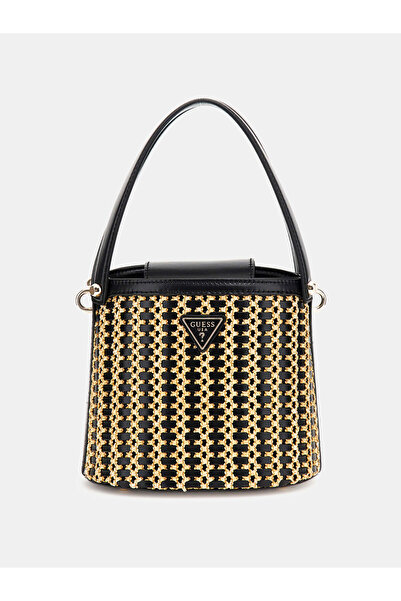 Guess حقيبة دلو صغيرة من الرافيا من أتاليا