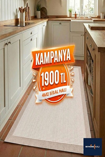 Byhome Bordürlü Sisal Jüt Hasır Halı