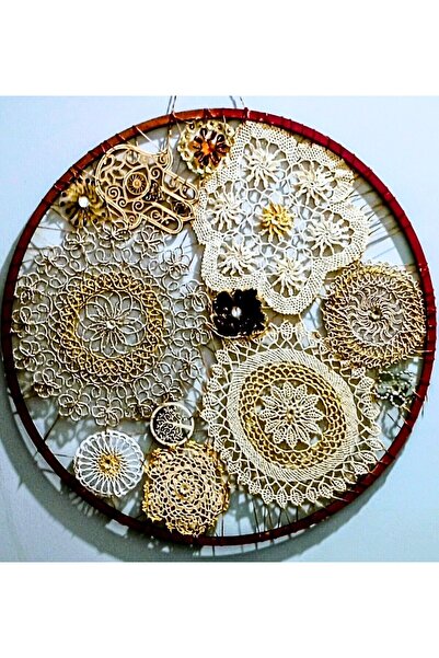 Happy tasarımlarr Duvar süsü ahşap büyük duvar tabağı 50 cm