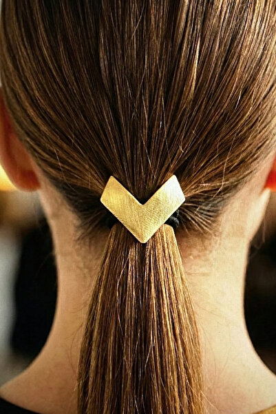 Modex مشبك مطاطي معدني موديل V ذهبي اللون