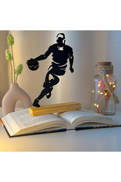 OEM Decoratiune "Baschetbalistul " cu baza din lemn , 20 cm, negru, imprimat 3D
