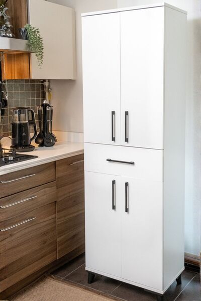 shop Dört Kapaklı Ve Çekmeceli Fonksiyonel Çok Amaçlı Depolama Dolabı - Antalya