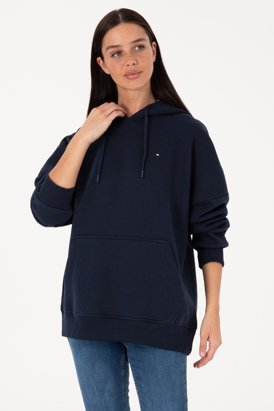 U.S. Polo Assn. سويت شيرت نسائي بغطاء للرأس باللون الأزرق الداكن 50313567-VR033