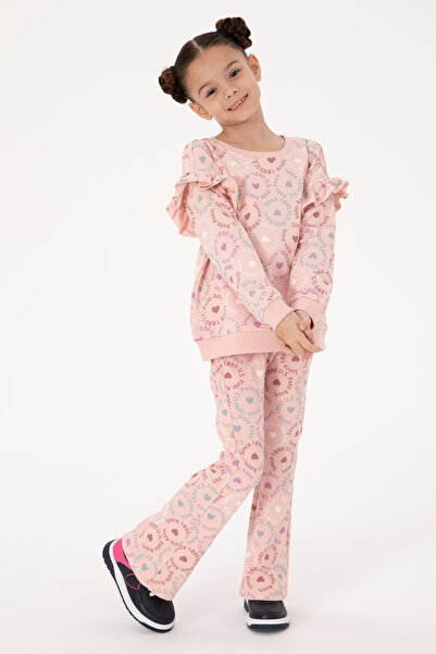 U.S. Polo Assn. Kız Çocuk Pudra İspanyol Paça Tayt 50318086-VR042