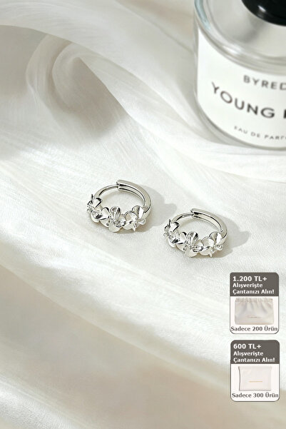 Shylyn 999 Ayar Gümüş Çiçek Zirkonya Küpe