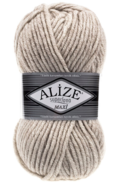Alize Süperlana Maxi Kalın El Örgü Ipi 152 Bej Melanj