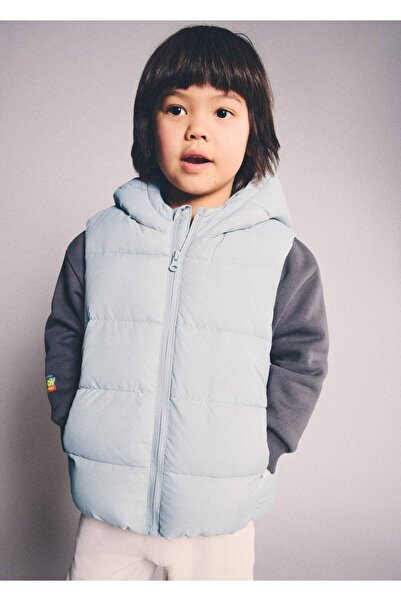 MANGO Baby Kapüşonlu kapitone yelek