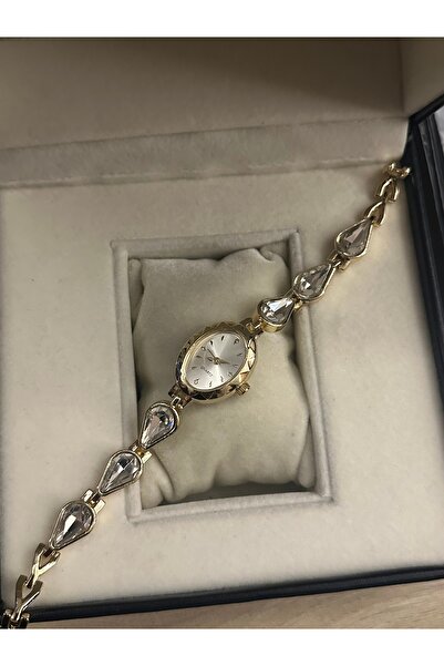 QUARTZ Oval Kasa Vintage Saat Hediye Kutusunda