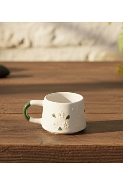 Artiser كوب سيراميك مصنوع يدويًا، كوب بنقشة الأقحوان، كوب مصنوع يدويًا