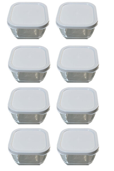 Paşabahçe حاوية تخزين زجاجية من سنوبوكس 8 لتر باللون الأبيض