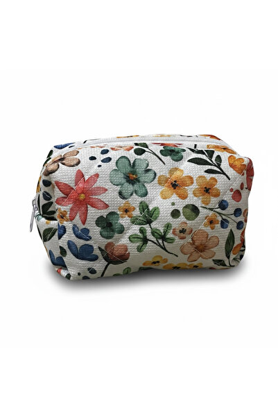 Bestway ve Diğeri Flower Pattern Cosmetic Travel Makeup Bag
