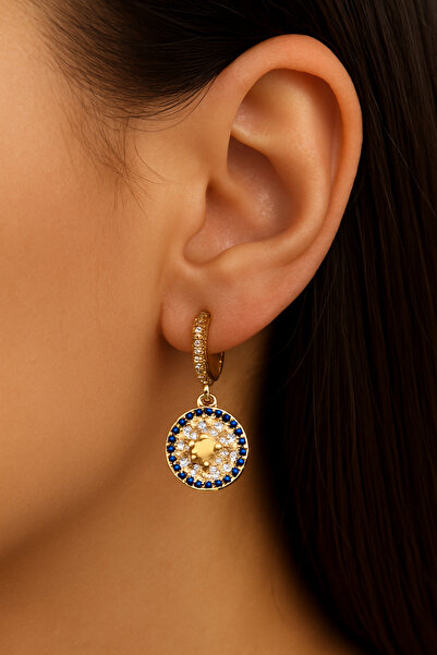 Çelik Nazar boncuklu küpe