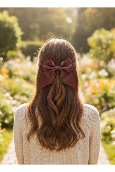 Toka Delisi El Yapımı 2025 Moda Bordo Rengi Suni Deri  Otomatik Fiyonk Toka, ...