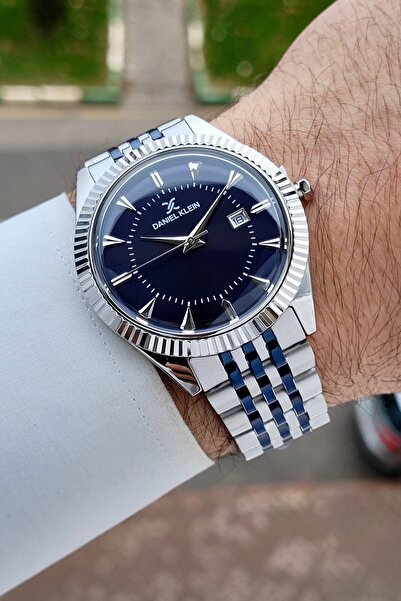 Daniel Klein Gümüş Lacivert Renk Hediye Paketli 41 mm Erkek Kol Saati