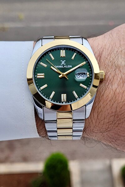 Daniel Klein Kadranı Yeşil Kordonu Altın Metalik Renk 2 Yıl Garantili 5 ATM 4...