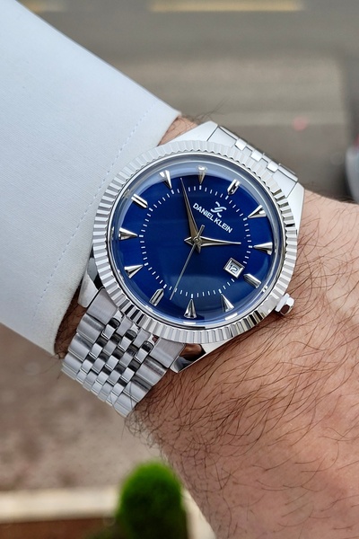 Daniel Klein Kadranı Lacivert Kordonu Silver Renk 24 Ay Garantili 41 mm Erkek...