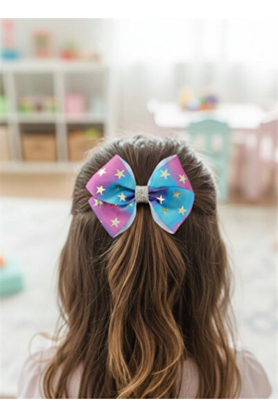 Toka Delisi Cataramă pentru panglică cu model de stea violet violet premium, cataramă pentru copii cu panglică din grosgrain realizată manual