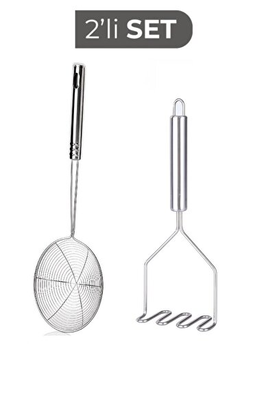 ZUZU MADE 2 Li Set Paslanmaz Çelik Mutfak Seti Kızartma Yağ Kevgiri Ve 24 Cm ...