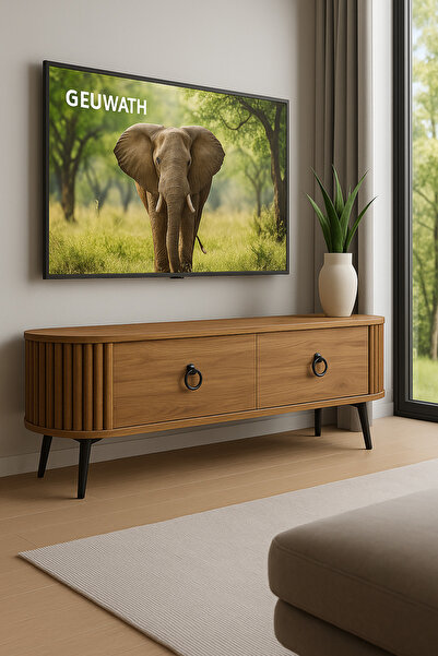 moka park avm Linea TV ünitesi 150 cm lik oval dekoratif TV ünitesi