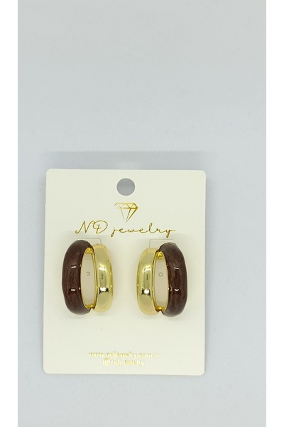 ndjewelry أقراط دائرية ذهبية من الكاكاو