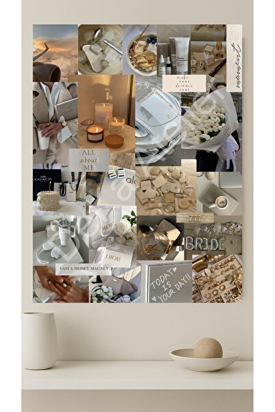 DeKa Atelier Vision Board Poster 30x40 – Clean Girl Kolaj | 2026 Hedef Board