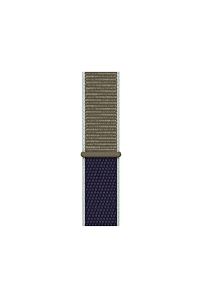 Melikzade Apple Watch 46mm/45mm/44mm & Series 1-3 42mm ile Uyumlu Spor Loop Örgü Kordon - Uçuk Haki