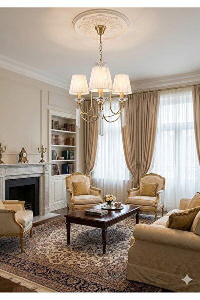 yıldırımavize 3 lü kontes prinç eskitme şapkalı avize (TAM MONTAJLI) ( Led am...