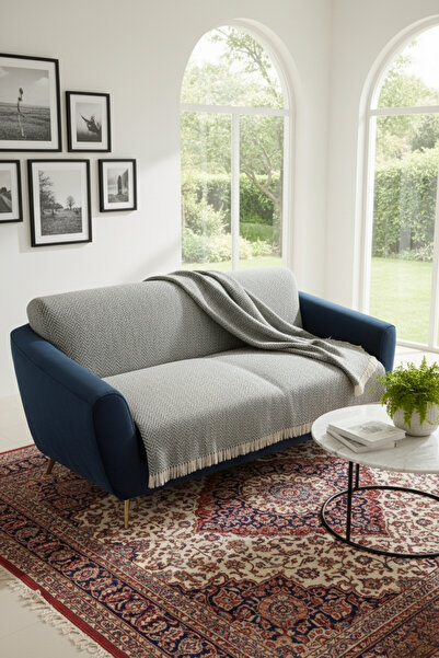 DOGO HOME غطاء أريكة قطني 170×210 سم، قابل للغسل بخطوط عصرية للأرائك الفردية ...