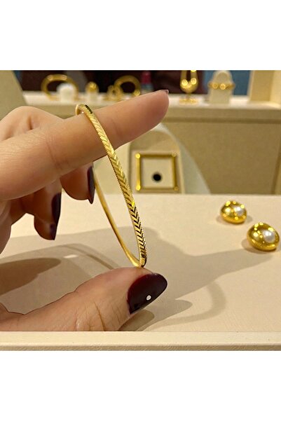 CAXBERN 22 Ayar Altın Kaplama Başak Ajda Bilezik 1 Adet