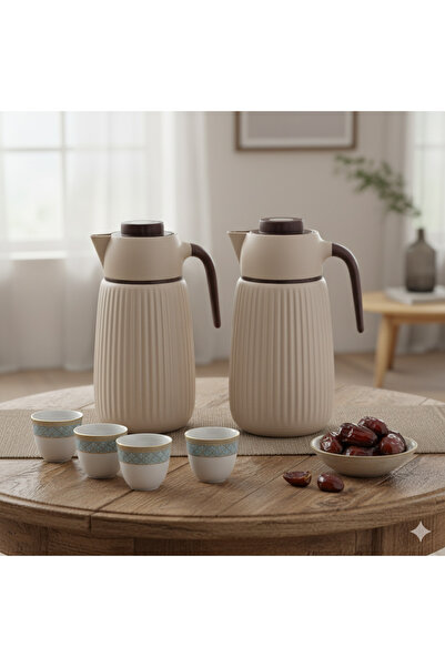 casa rosa طقم ترمس شاي وقهوة مكون من قطعتين سعة 1 لتر