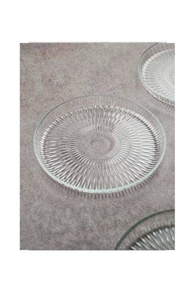 Purelegant طبق حلوى وكعكة وفطيرة زجاجي فارغاس،4قطع - 16سم