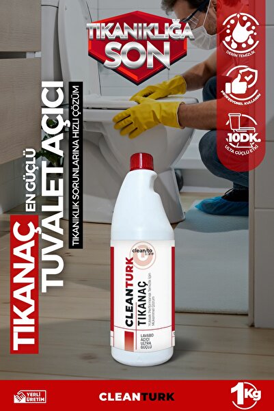 CleanTurk Tıkanaç Tuvalet Tıkanıklığı Açıcı | Asidik Güçle Hızlı Ve Etkili Ka...