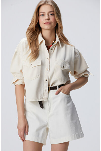 Network Kırık Beyaz Denim Gömlek