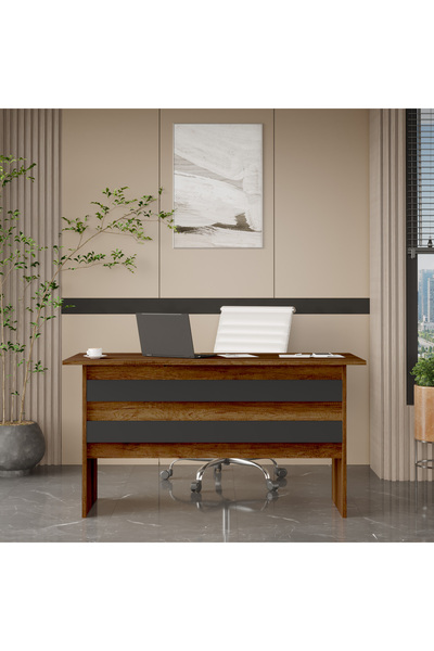 Yurupa Bega A 140cm Ofis Çalışma Masası Barok-Antrasit BEG1-BA