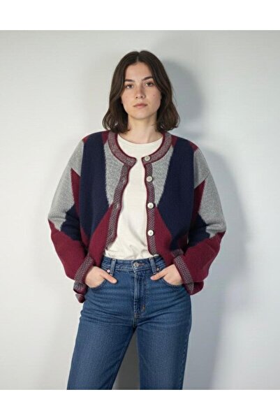 FLEX FASHION Women's Popular Oversized Pocketless Furry Argyle Pattern Trendy...