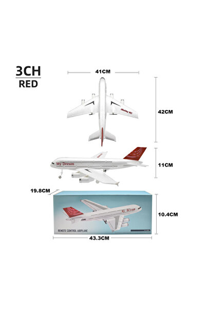Choice طائرة إيرباص A380 حمراء 3CH RC طائرة إسفنجية 2.4G Glide ثابتة الجناح R...