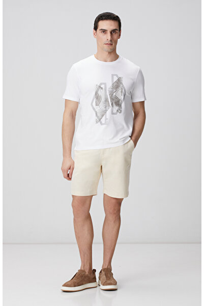 Network Sarı Keten Karışımlı Şort