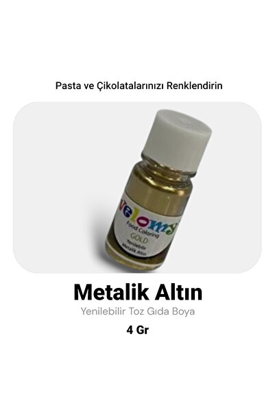 velomy Yenilebilir Metalik Altın Toz Boya Yaldızlı Gold Boya Altın Gıda Boyası 4 Gr
