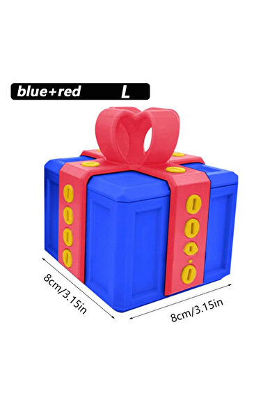 Choice علبة هدايا أخرى مطبوع ثلاثية الأبعاد باللون الأزرق مقاس 8x8 سم، وعلبة هدايا مزعجة مزودة بمسامير، وعلب هدايا مزعجة للمقالب.