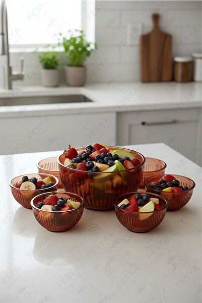 Fesya Home ORBİS 7’li Çok Amaçlı Kase Seti Şeffaf – Mutfak Hazırlık, Meze ve ...