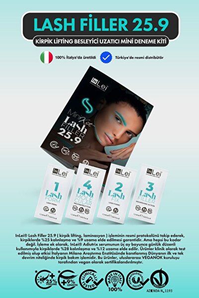İnLei Lash Filler 25.9 Kirpik Lifting Mini Deneme Kiti 4x1,2 ml
