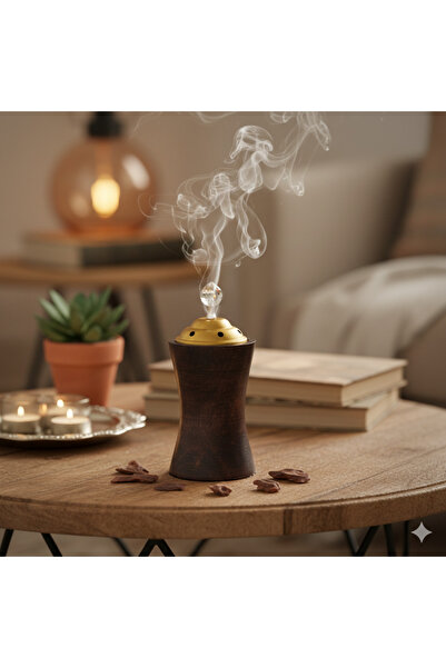 Dania مبخرة خشبية بغطاء معدني تصميم عصري 18*8 سم