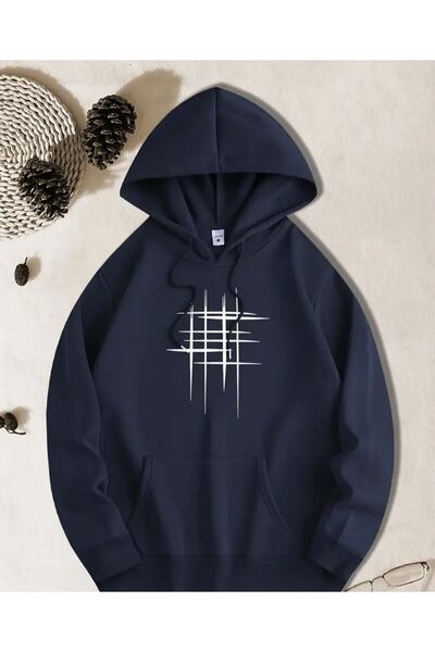 herkesemoda cu glugă Hanorac cu imprimeu detaliat