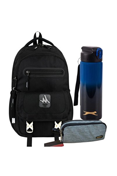 MASTER PACK Tablet Bölmeli Okul Çantası , Çift Gözlü Kalem Çantası , Çelik Su...