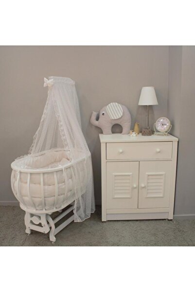 Tommybaby Sepet Beşik Ahşap Beşik Uyku Setli Doğal Ahşap Beşik bambu00