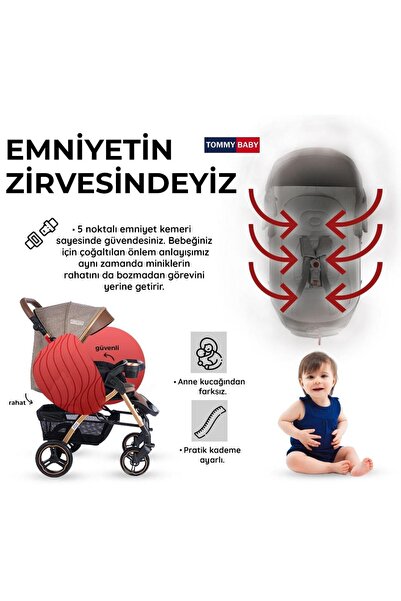 Tommybaby Tornado Plus Gold Alüminyum Lüx Çift Yön Bebek Arabası